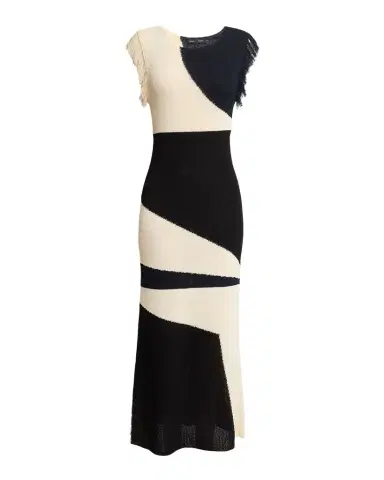 Proenza Schouler Saskia Intarsia Knit Fringe Trim Dress | Thumbnail 1 Proenza Schouler Saskia Intarsia Knit Fringe Trim Dress | Thumbnail 1