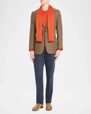 Anderson & Sheppard Men's Muskox Knitted Scarf | Thumbnail 2 Anderson & Sheppard Men's Muskox Knitted Scarf | Thumbnail 2