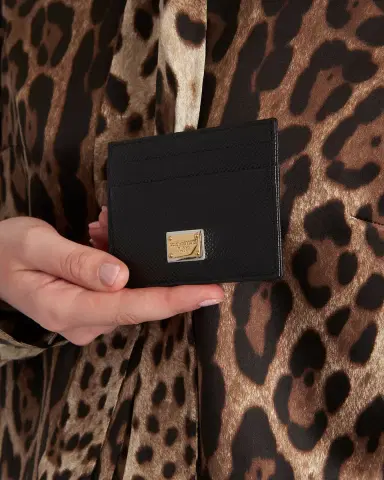 Dolce & Gabbana Grain Leather Card Holder | Thumbnail 2 Dolce & Gabbana Grain Leather Card Holder | Thumbnail 2