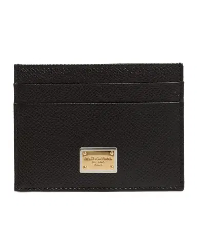 Dolce & Gabbana Grain Leather Card Holder | Thumbnail 1 Dolce & Gabbana Grain Leather Card Holder | Thumbnail 1