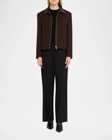 TONYWACK Leather-Trim Wool Jacket | Thumbnail 2 TONYWACK Leather-Trim Wool Jacket | Thumbnail 2