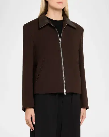 TONYWACK Leather-Trim Wool Jacket | Thumbnail 4 TONYWACK Leather-Trim Wool Jacket | Thumbnail 4
