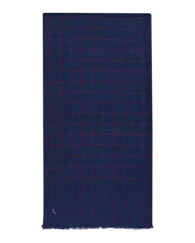 Men's Hairline Windowpane Check Cashmere Scarf Men's Hairline Windowpane Check Cashmere Scarf