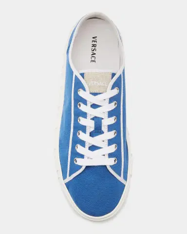 Versace Jeans Couture Men's Greca Canvas Sneakers | Thumbnail 4 Versace Jeans Couture Men's Greca Canvas Sneakers | Thumbnail 4