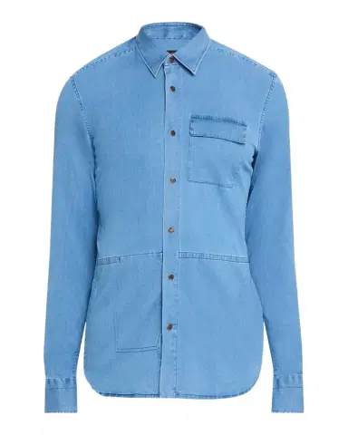 Kiton Men's Denim Snap-Button Shirt | Thumbnail 1 Kiton Men's Denim Snap-Button Shirt | Thumbnail 1