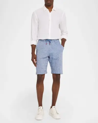 Kiton Men's Linen Drawstring Pull-On Shorts | Thumbnail 2 Kiton Men's Linen Drawstring Pull-On Shorts | Thumbnail 2