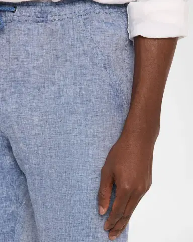 Kiton Men's Linen Drawstring Pull-On Shorts | Thumbnail 5 Kiton Men's Linen Drawstring Pull-On Shorts | Thumbnail 5