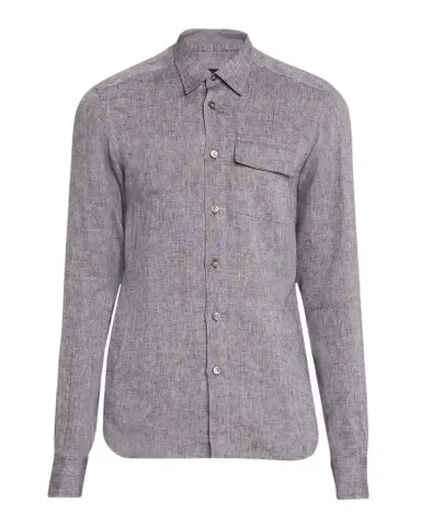 Kiton Men's Linen Flap-Pocket Casual Button-Down Shirt | Thumbnail 1 Kiton Men's Linen Flap-Pocket Casual Button-Down Shirt | Thumbnail 1