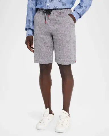 Kiton Linen Drawstring Mid-Rise Shorts | Thumbnail 4 Kiton Linen Drawstring Mid-Rise Shorts | Thumbnail 4