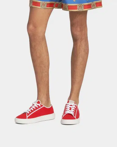 Versace Jeans Couture Men's Greca Canvas Sneakers | Thumbnail 2 Versace Jeans Couture Men's Greca Canvas Sneakers | Thumbnail 2
