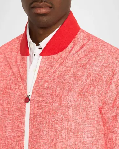 Kiton Men's Scratch Print Ribbed-Trim Blouson | Thumbnail 5 Kiton Men's Scratch Print Ribbed-Trim Blouson | Thumbnail 5