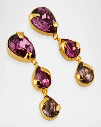 Oscar de la Renta Pear Rhinestone Drop Earrings | Thumbnail 2 Oscar de la Renta Pear Rhinestone Drop Earrings | Thumbnail 2