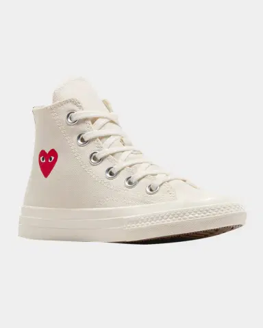 Comme des Garcons x PLAY High Top Sneakers W/ Red Heart, Toddlers/Kids | Thumbnail 2 Comme des Garcons x PLAY High Top Sneakers W/ Red Heart, Toddlers/Kids | Thumbnail 2