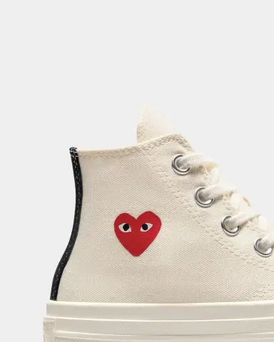 Comme des Garcons x PLAY High Top Sneakers W/ Red Heart, Toddlers/Kids | Thumbnail 3 Comme des Garcons x PLAY High Top Sneakers W/ Red Heart, Toddlers/Kids | Thumbnail 3