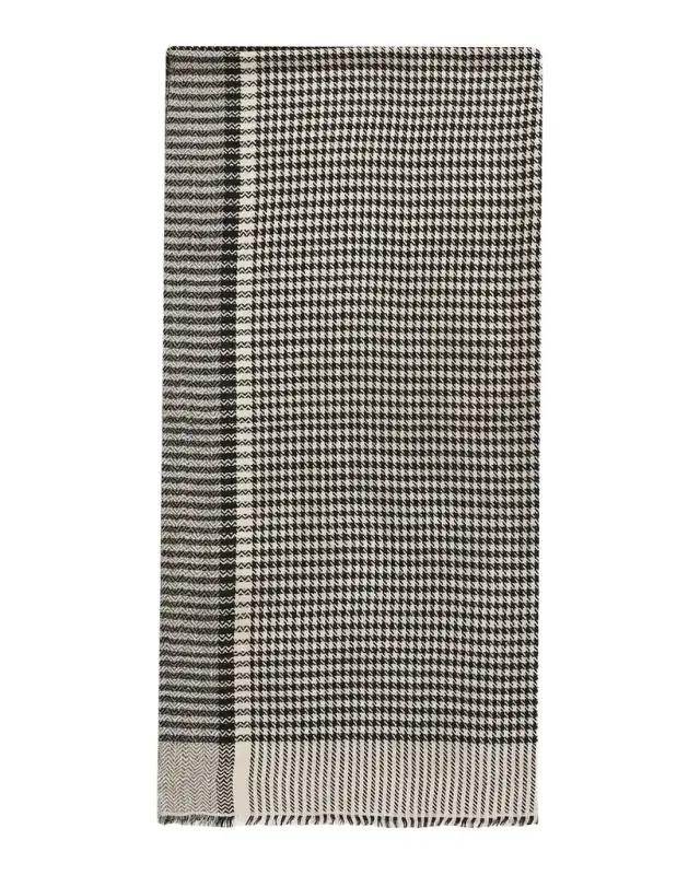 Men's Handwoven Houndstooth Cashmere Scarf Men's Handwoven Houndstooth Cashmere Scarf