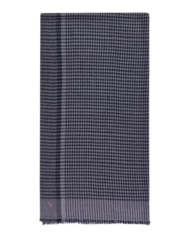 Men's Handwoven Houndstooth Cashmere Scarf Men's Handwoven Houndstooth Cashmere Scarf