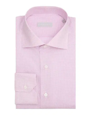 Stefano Ricci Men's Cotton and Linen Micro-Gingham Dress Shirt | Thumbnail 3 Stefano Ricci Men's Cotton and Linen Micro-Gingham Dress Shirt | Thumbnail 3
