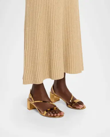 Gianvito Rossi 45mm Betsy Metallic Leather Sandals | Thumbnail 2 Gianvito Rossi 45mm Betsy Metallic Leather Sandals | Thumbnail 2