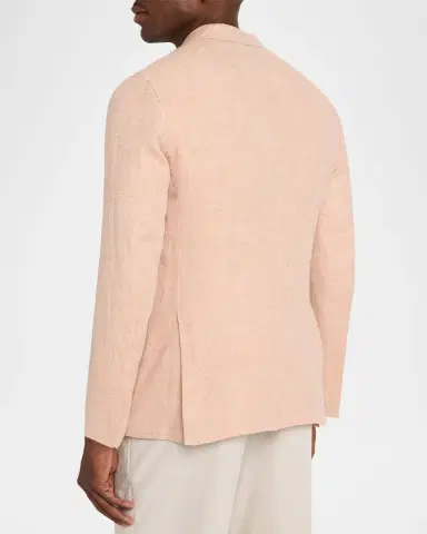 Boglioli Men's Linen and Wool Herringbone Single-Breasted Blazer | Thumbnail 3 Boglioli Men's Linen and Wool Herringbone Single-Breasted Blazer | Thumbnail 3