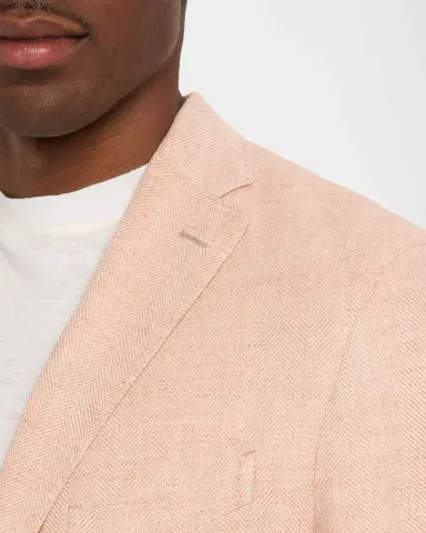 Boglioli Men's Linen and Wool Herringbone Single-Breasted Blazer | Thumbnail 5 Boglioli Men's Linen and Wool Herringbone Single-Breasted Blazer | Thumbnail 5