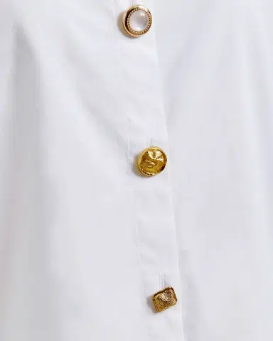 Essentiel Antwerp Jomato Elongated Collared Shirt with Mismatched Buttons | Thumbnail 4 Essentiel Antwerp Jomato Elongated Collared Shirt with Mismatched Buttons | Thumbnail 4