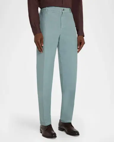 Isaia Men 's Cotton and Linen Straight-Leg Pants | Thumbnail 4 Isaia Men 's Cotton and Linen Straight-Leg Pants | Thumbnail 4