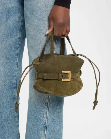 Balmain Shuffle Small Belted Top-Handle Bag in Suede | Thumbnail 2 Balmain Shuffle Small Belted Top-Handle Bag in Suede | Thumbnail 2
