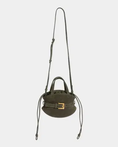 Balmain Shuffle Small Belted Top-Handle Bag in Suede | Thumbnail 8 Balmain Shuffle Small Belted Top-Handle Bag in Suede | Thumbnail 8