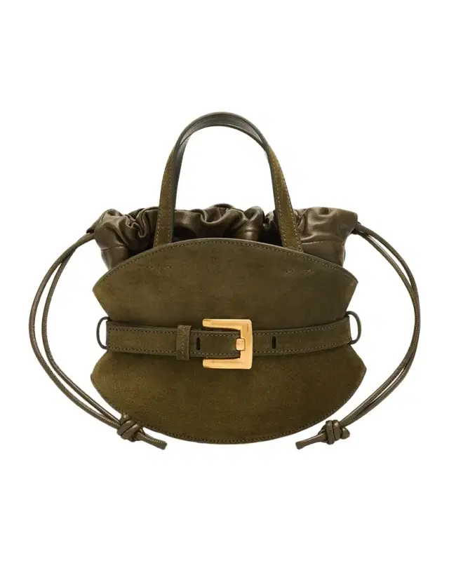Shuffle Small Belted Top-Handle Bag in Suede Shuffle Small Belted Top-Handle Bag in Suede