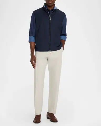 Isaia Men 's Cotton and Linen Straight-Leg Pants | Thumbnail 2 Isaia Men 's Cotton and Linen Straight-Leg Pants | Thumbnail 2