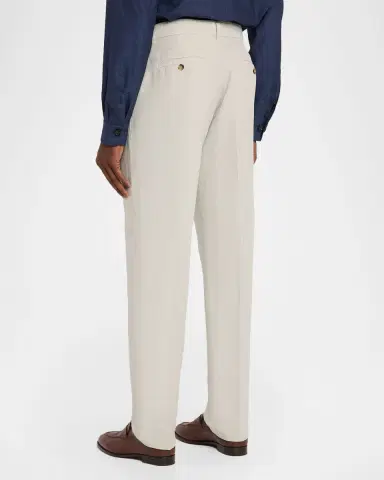 Isaia Men 's Cotton and Linen Straight-Leg Pants | Thumbnail 3 Isaia Men 's Cotton and Linen Straight-Leg Pants | Thumbnail 3