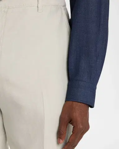 Isaia Men 's Cotton and Linen Straight-Leg Pants | Thumbnail 5 Isaia Men 's Cotton and Linen Straight-Leg Pants | Thumbnail 5