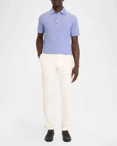 Isaia Men's Washed Cotton Piquet Polo Shirt | Thumbnail 2 Isaia Men's Washed Cotton Piquet Polo Shirt | Thumbnail 2
