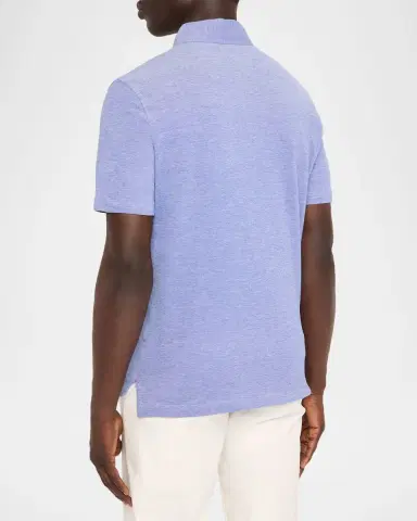 Isaia Men's Washed Cotton Piquet Polo Shirt | Thumbnail 3 Isaia Men's Washed Cotton Piquet Polo Shirt | Thumbnail 3