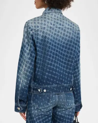 CHRISTOPHER JOHN ROGERS Halftone Wiggle Dot Denim Jacket | Thumbnail 3 CHRISTOPHER JOHN ROGERS Halftone Wiggle Dot Denim Jacket | Thumbnail 3