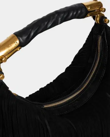 Balmain Ebene Suede Fringe Hobo Bag | Thumbnail 3 Balmain Ebene Suede Fringe Hobo Bag | Thumbnail 3