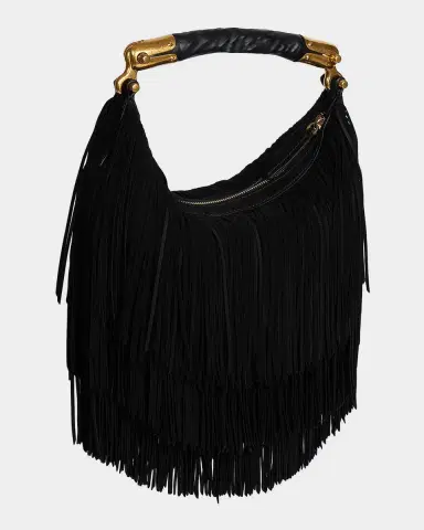Balmain Ebene Suede Fringe Hobo Bag | Thumbnail 4 Balmain Ebene Suede Fringe Hobo Bag | Thumbnail 4