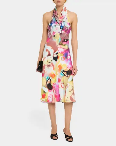 CHRISTOPHER JOHN ROGERS Moonshine Cowl Halter Midi Dress | Thumbnail 2 CHRISTOPHER JOHN ROGERS Moonshine Cowl Halter Midi Dress | Thumbnail 2