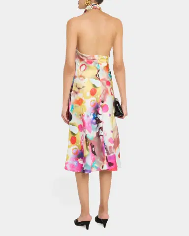 CHRISTOPHER JOHN ROGERS Moonshine Cowl Halter Midi Dress | Thumbnail 3 CHRISTOPHER JOHN ROGERS Moonshine Cowl Halter Midi Dress | Thumbnail 3