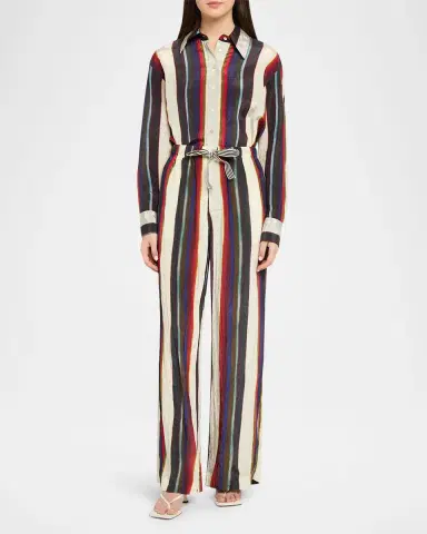 CHRISTOPHER JOHN ROGERS Morris Striped Satin Button-Down Shirt | Thumbnail 2 CHRISTOPHER JOHN ROGERS Morris Striped Satin Button-Down Shirt | Thumbnail 2
