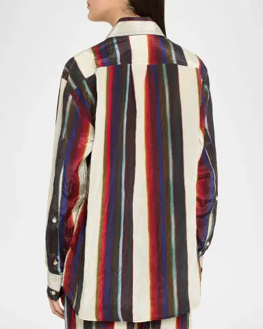 CHRISTOPHER JOHN ROGERS Morris Striped Satin Button-Down Shirt | Thumbnail 3 CHRISTOPHER JOHN ROGERS Morris Striped Satin Button-Down Shirt | Thumbnail 3