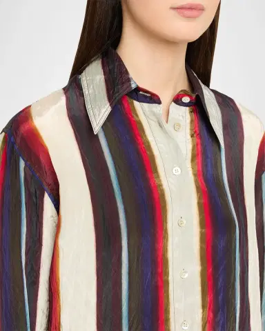 CHRISTOPHER JOHN ROGERS Morris Striped Satin Button-Down Shirt | Thumbnail 5 CHRISTOPHER JOHN ROGERS Morris Striped Satin Button-Down Shirt | Thumbnail 5