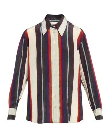 CHRISTOPHER JOHN ROGERS Morris Striped Satin Button-Down Shirt | Thumbnail 1 CHRISTOPHER JOHN ROGERS Morris Striped Satin Button-Down Shirt | Thumbnail 1