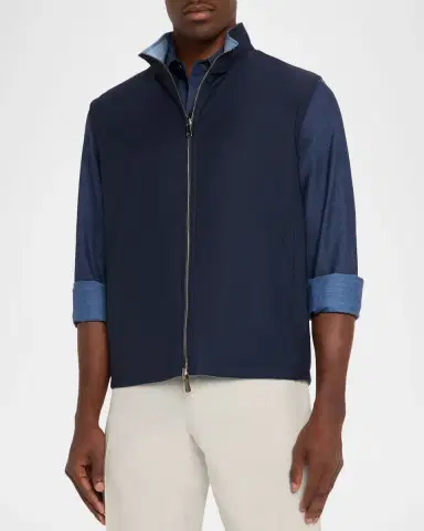 Isaia Men 's Zipped Reversible Vest | Thumbnail 4 Isaia Men 's Zipped Reversible Vest | Thumbnail 4
