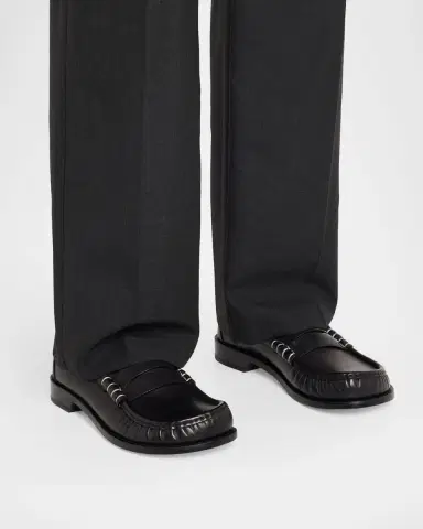 JW Anderson Men 's Leather Moccasin-Toe Penny Loafers | Thumbnail 2 JW Anderson Men 's Leather Moccasin-Toe Penny Loafers | Thumbnail 2