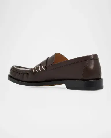 JW Anderson Men 's Leather Moccasin-Toe Penny Loafers | Thumbnail 2 JW Anderson Men 's Leather Moccasin-Toe Penny Loafers | Thumbnail 2