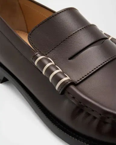 JW Anderson Men 's Leather Moccasin-Toe Penny Loafers | Thumbnail 3 JW Anderson Men 's Leather Moccasin-Toe Penny Loafers | Thumbnail 3