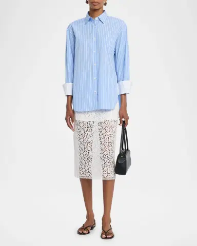 MARIA MCMANUS Striped Cotton Button-Down Tunic Shirt | Thumbnail 2 MARIA MCMANUS Striped Cotton Button-Down Tunic Shirt | Thumbnail 2