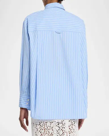 MARIA MCMANUS Striped Cotton Button-Down Tunic Shirt | Thumbnail 3 MARIA MCMANUS Striped Cotton Button-Down Tunic Shirt | Thumbnail 3