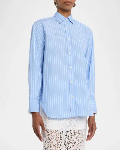 MARIA MCMANUS Striped Cotton Button-Down Tunic Shirt | Thumbnail 4 MARIA MCMANUS Striped Cotton Button-Down Tunic Shirt | Thumbnail 4